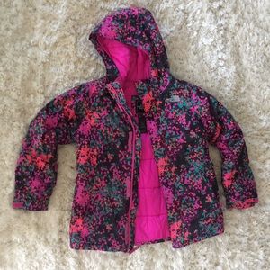 Colorful print North Face jacket.